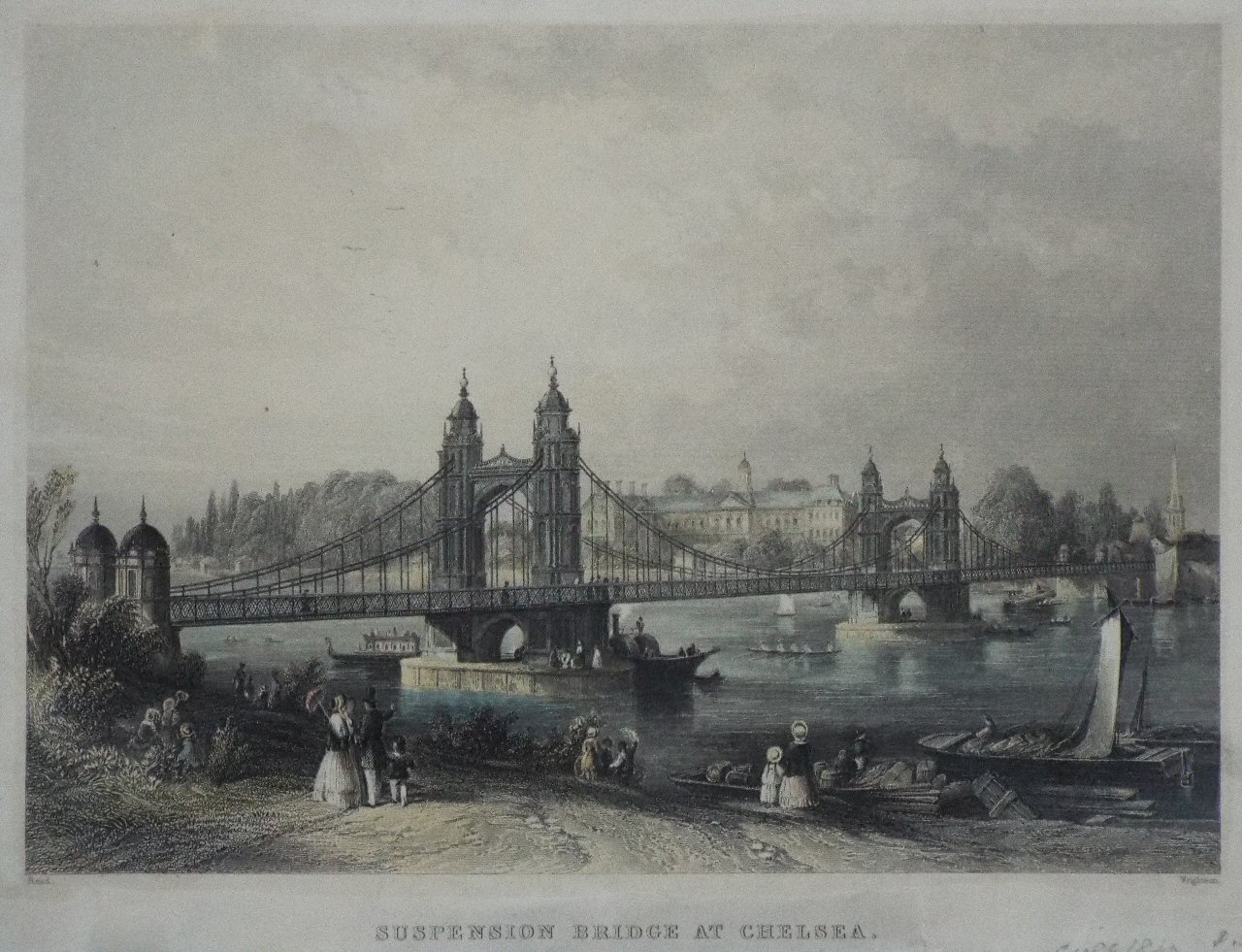 Print - Suspension Bridge at Chelsea. - 